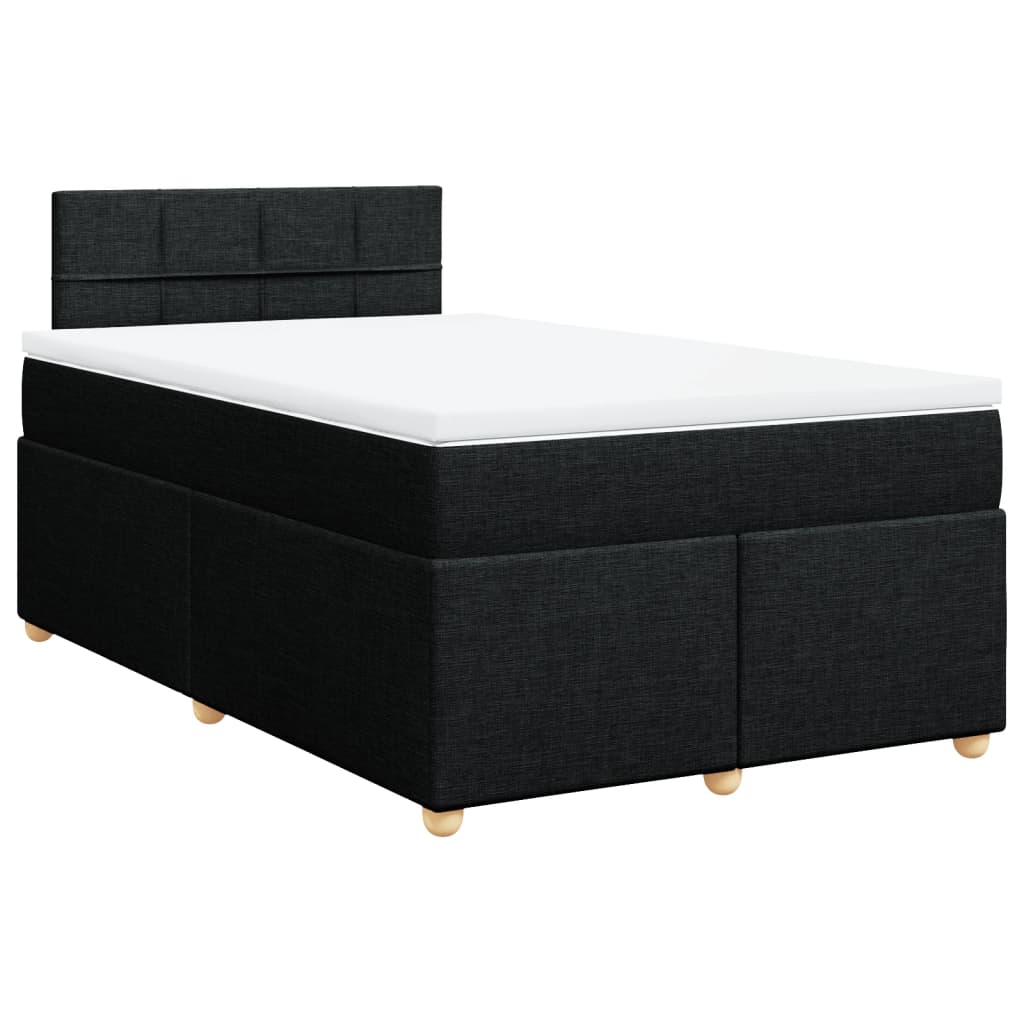 Giroletto a Molle con Materasso Nero 120x200 cm in Tessuto