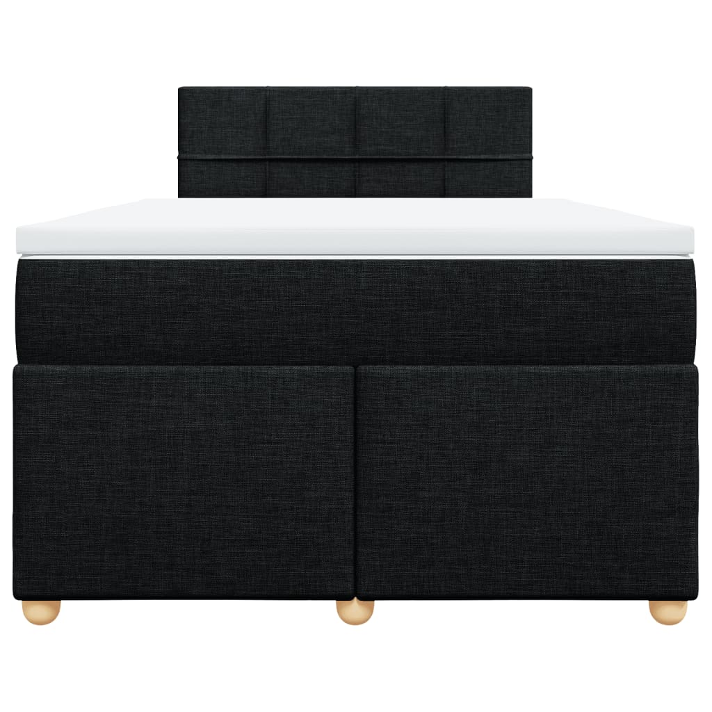 Giroletto a Molle con Materasso Nero 120x200 cm in Tessuto