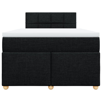 Giroletto a Molle con Materasso Nero 120x200 cm in Tessuto