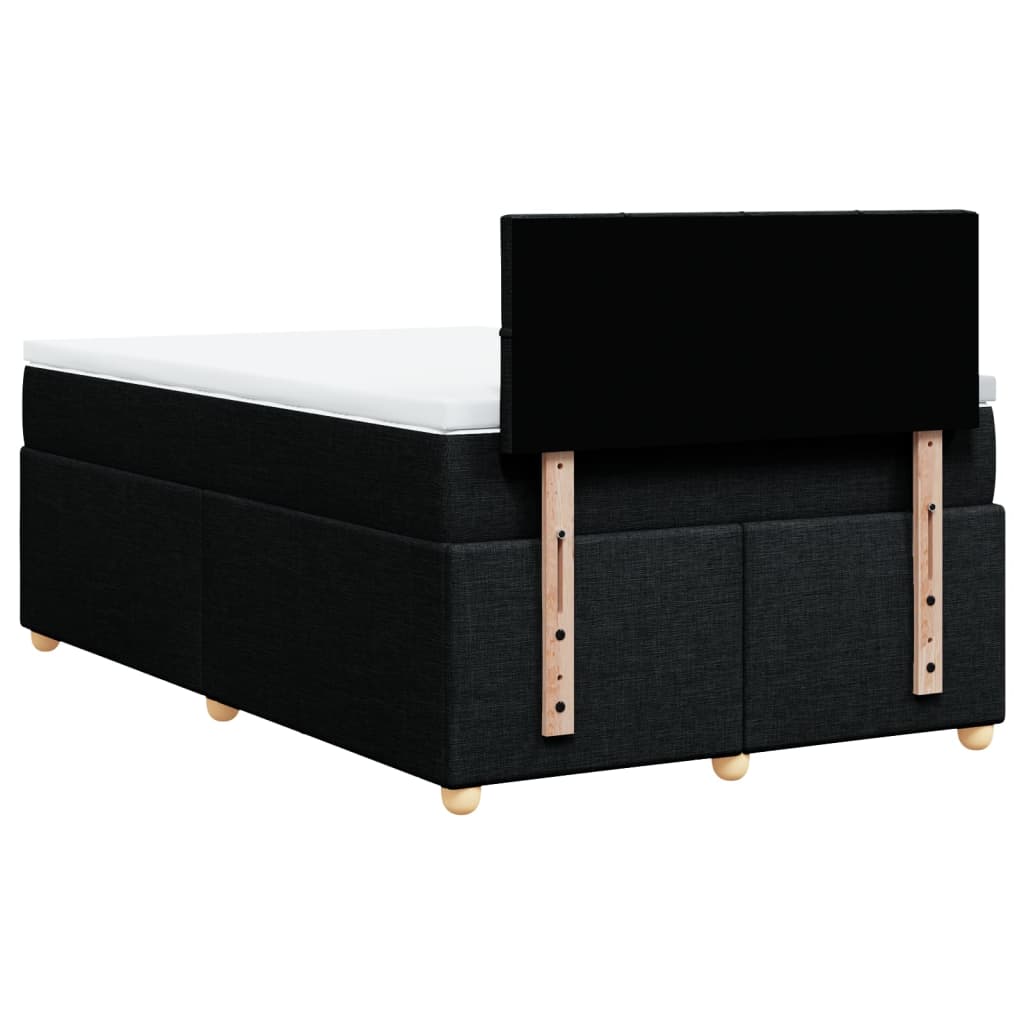 Giroletto a Molle con Materasso Nero 120x200 cm in Tessuto