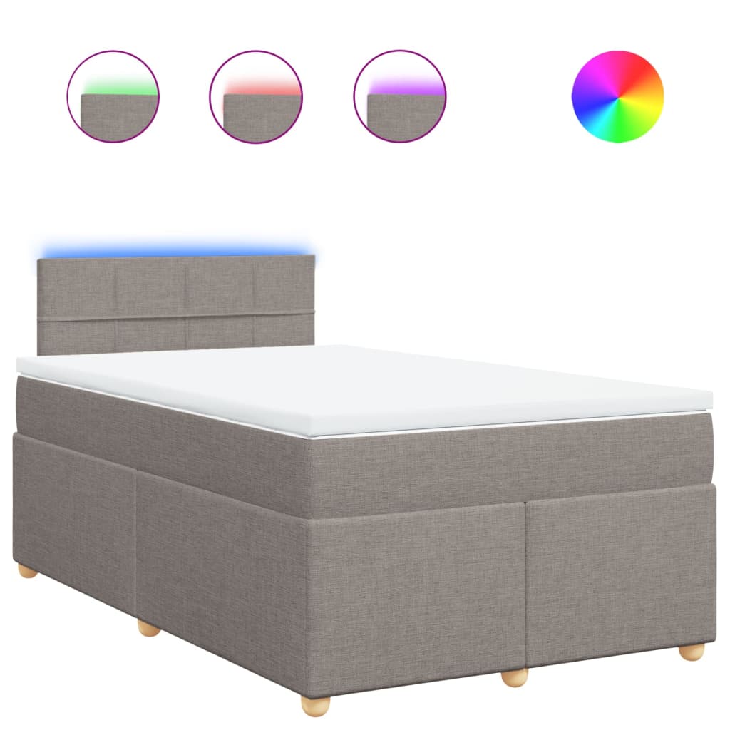Giroletto a Molle con Materasso Tortora 120x200 cm in Tessuto | homemem39