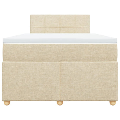 Giroletto a Molle con Materasso Crema 120x200 cm in Tessuto