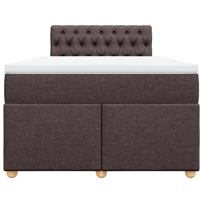Giroletto a Molle con Materasso Marrone Scuro 120x200cm Tessuto