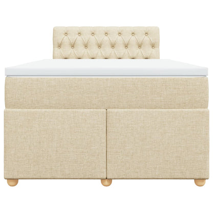 Giroletto a Molle con Materasso Crema 120x200 cm in Tessuto - homemem39