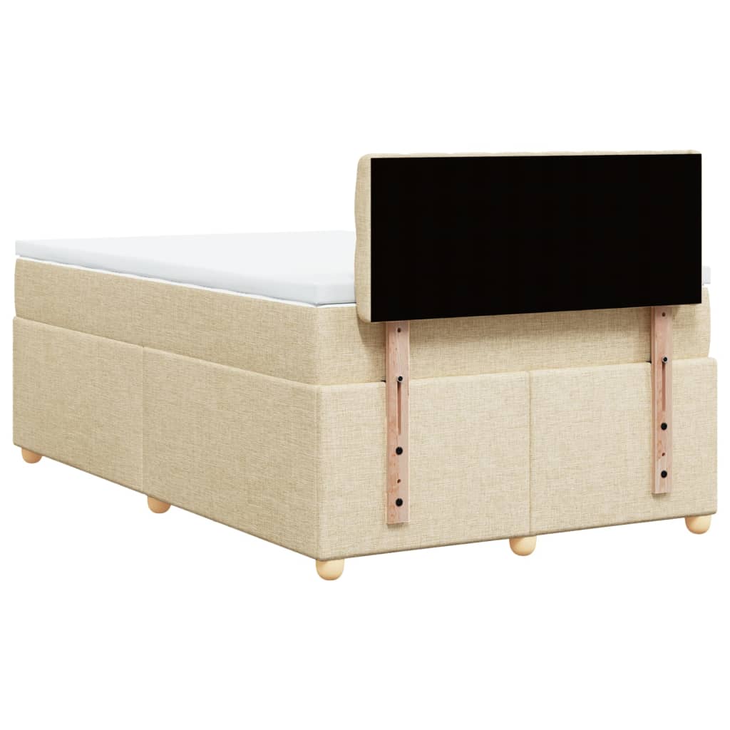 Giroletto a Molle con Materasso Crema 120x200 cm in Tessuto