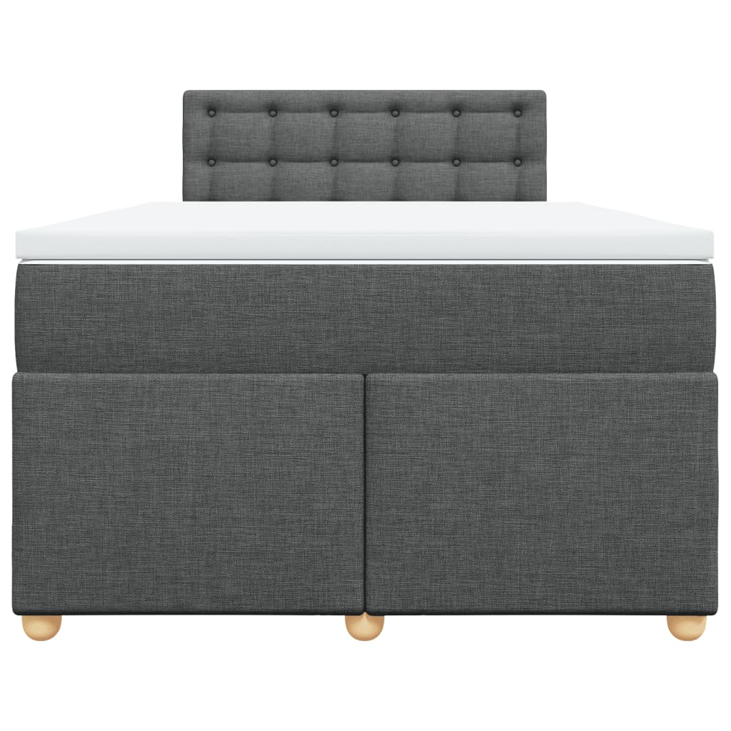Giroletto a Molle con Materasso Grigio Scuro 120x200 cm Tessuto