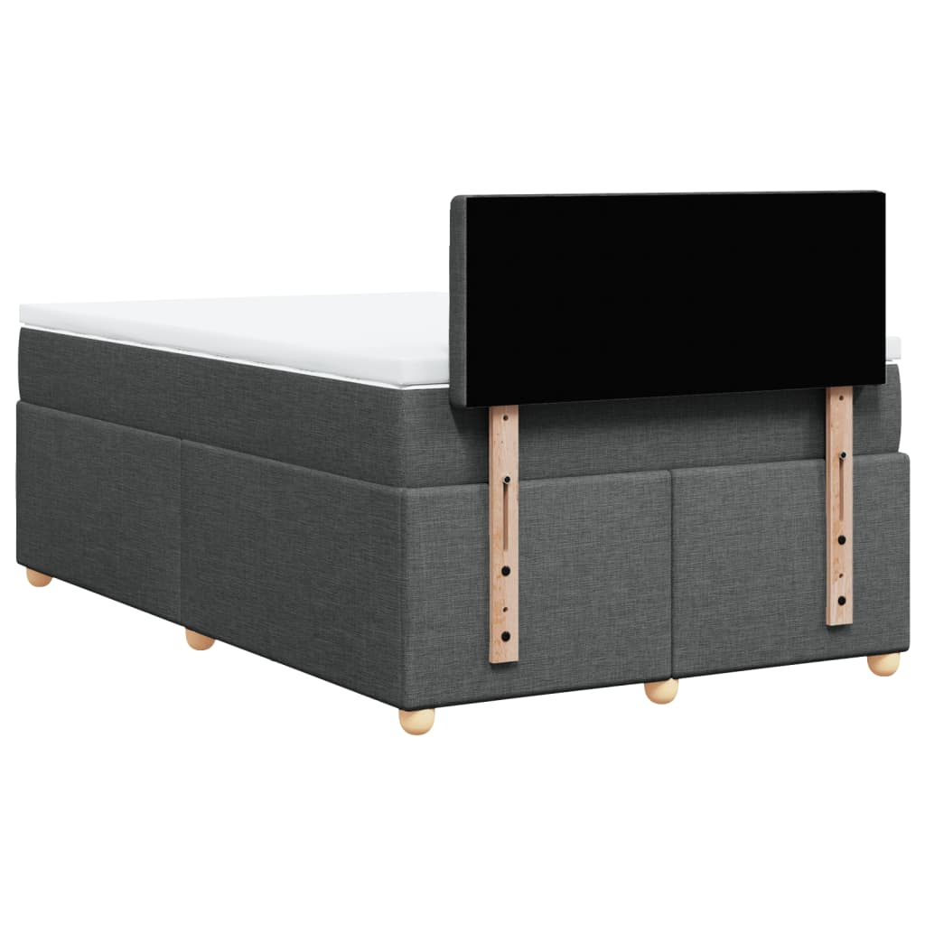Giroletto a Molle con Materasso Grigio Scuro 120x200 cm Tessuto
