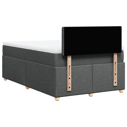 Giroletto a Molle con Materasso Grigio Scuro 120x200 cm Tessuto