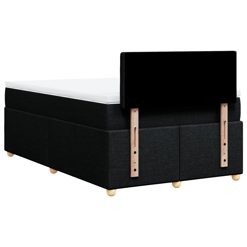 Giroletto a Molle con Materasso Nero 120x200 cm in Tessuto