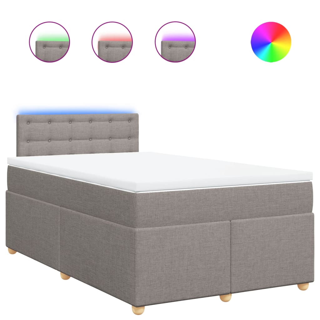 Giroletto a Molle con Materasso Tortora 120x200 cm in Tessuto | homemem39