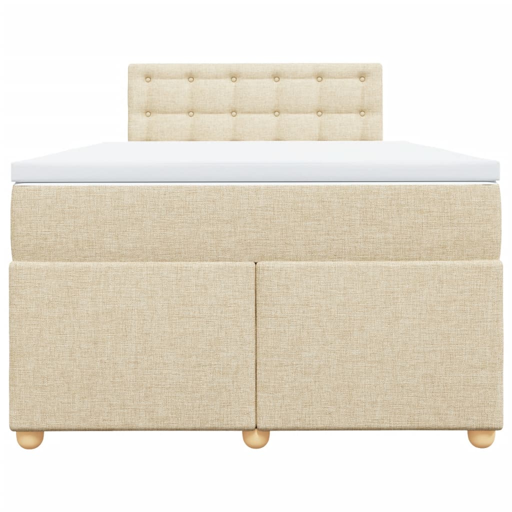 Giroletto a Molle con Materasso Crema 120x200 cm in Tessuto - homemem39