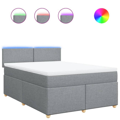Giroletto a Molle con Materasso Grigio Chiaro 140x190cm Tessuto | homemem39