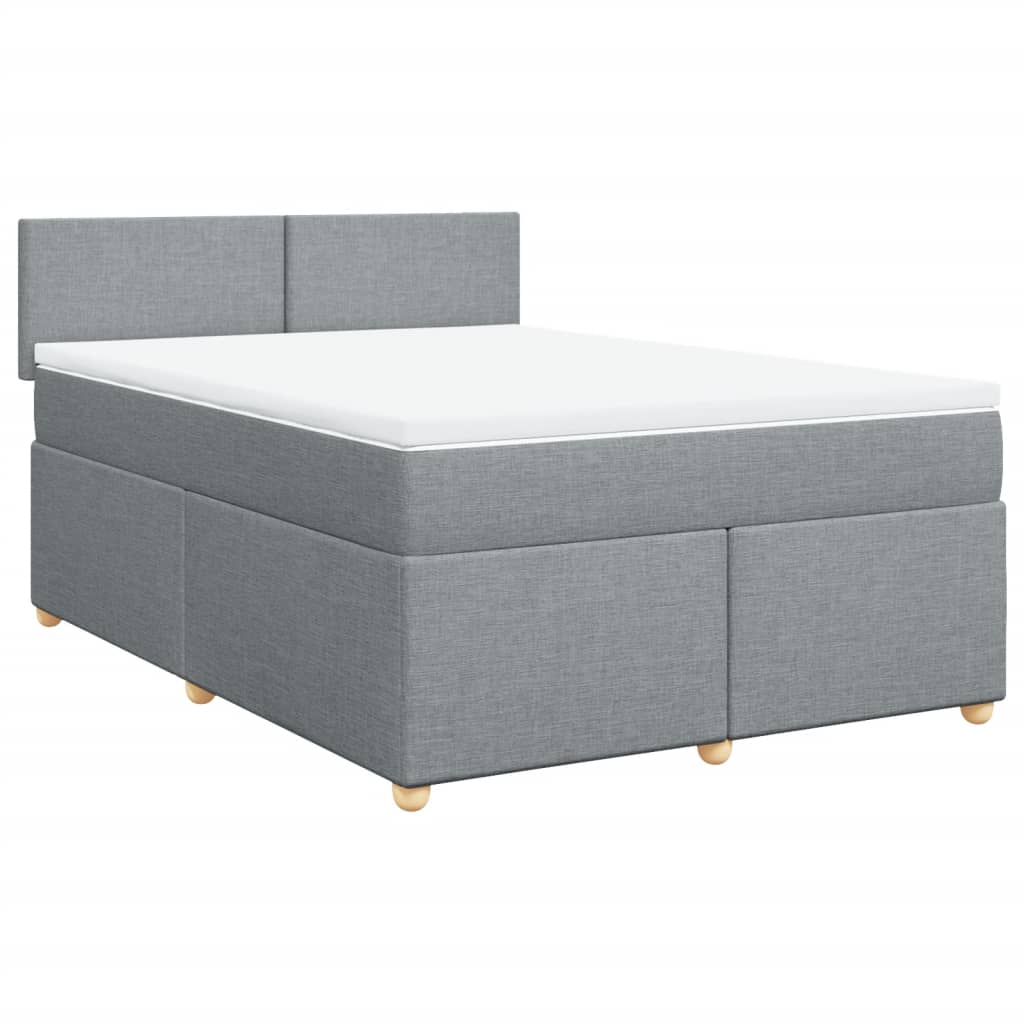 Giroletto a Molle con Materasso Grigio Chiaro 140x190cm Tessuto | homemem39