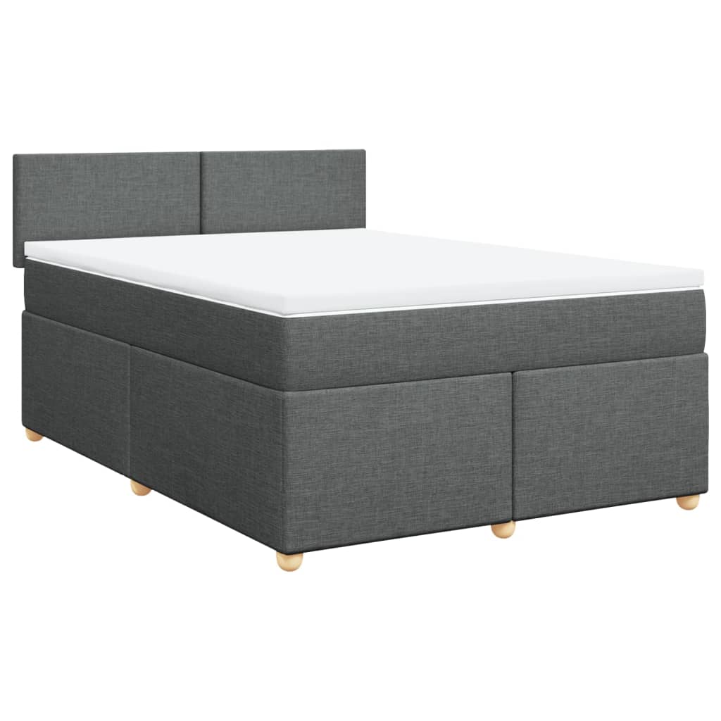 Giroletto a Molle con Materasso Grigio Scuro 140x190 cm Tessuto