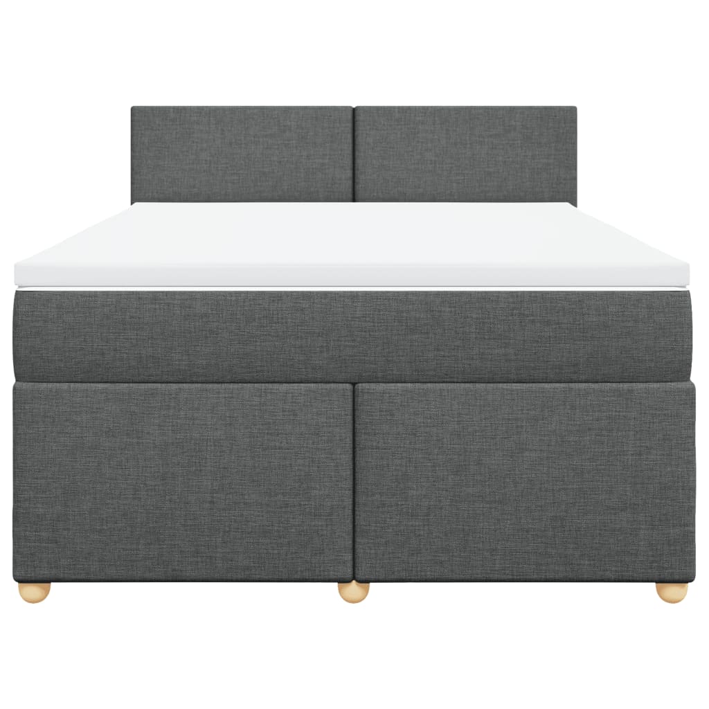 Giroletto a Molle con Materasso Grigio Scuro 140x190 cm Tessuto