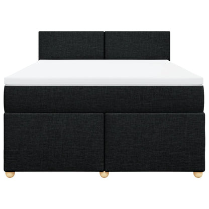 Giroletto a Molle con Materasso Nero 140x190 cm in Tessuto