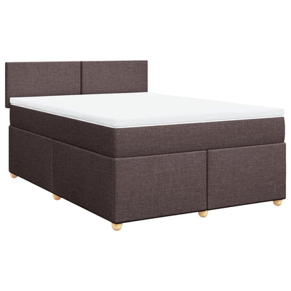 Giroletto a Molle con Materasso Marrone Scuro 140x190cm Tessuto | homemem39