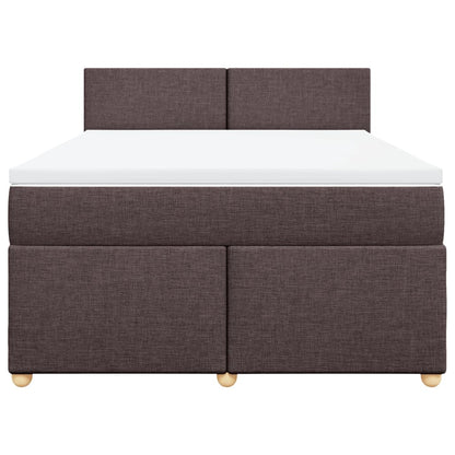 Giroletto a Molle con Materasso Marrone Scuro 140x190cm Tessuto | homemem39