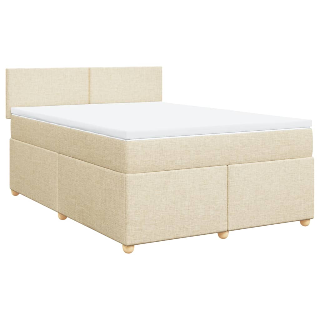 Giroletto a Molle con Materasso Crema 140x19 cm in Tessuto | homemem39