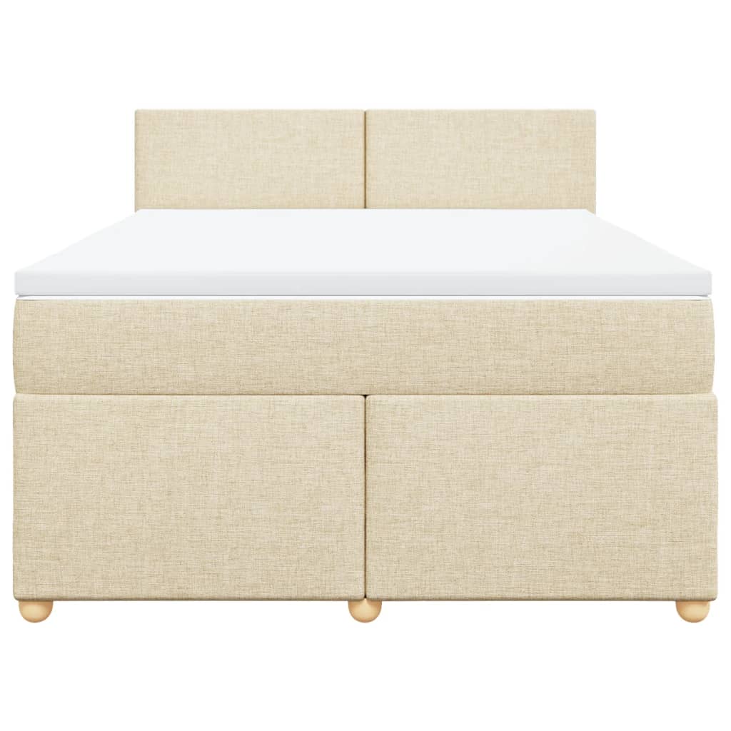 Giroletto a Molle con Materasso Crema 140x19 cm in Tessuto | homemem39