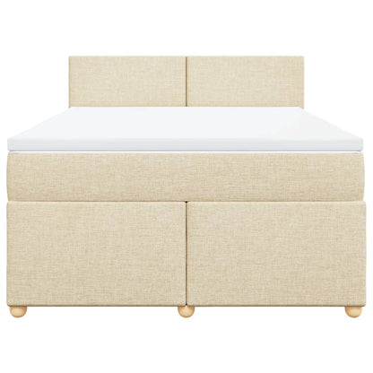 Giroletto a Molle con Materasso Crema 140x19 cm in Tessuto