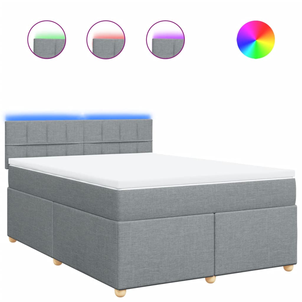 Giroletto a Molle con Materasso Grigio Chiaro 140x190cm Tessuto | homemem39