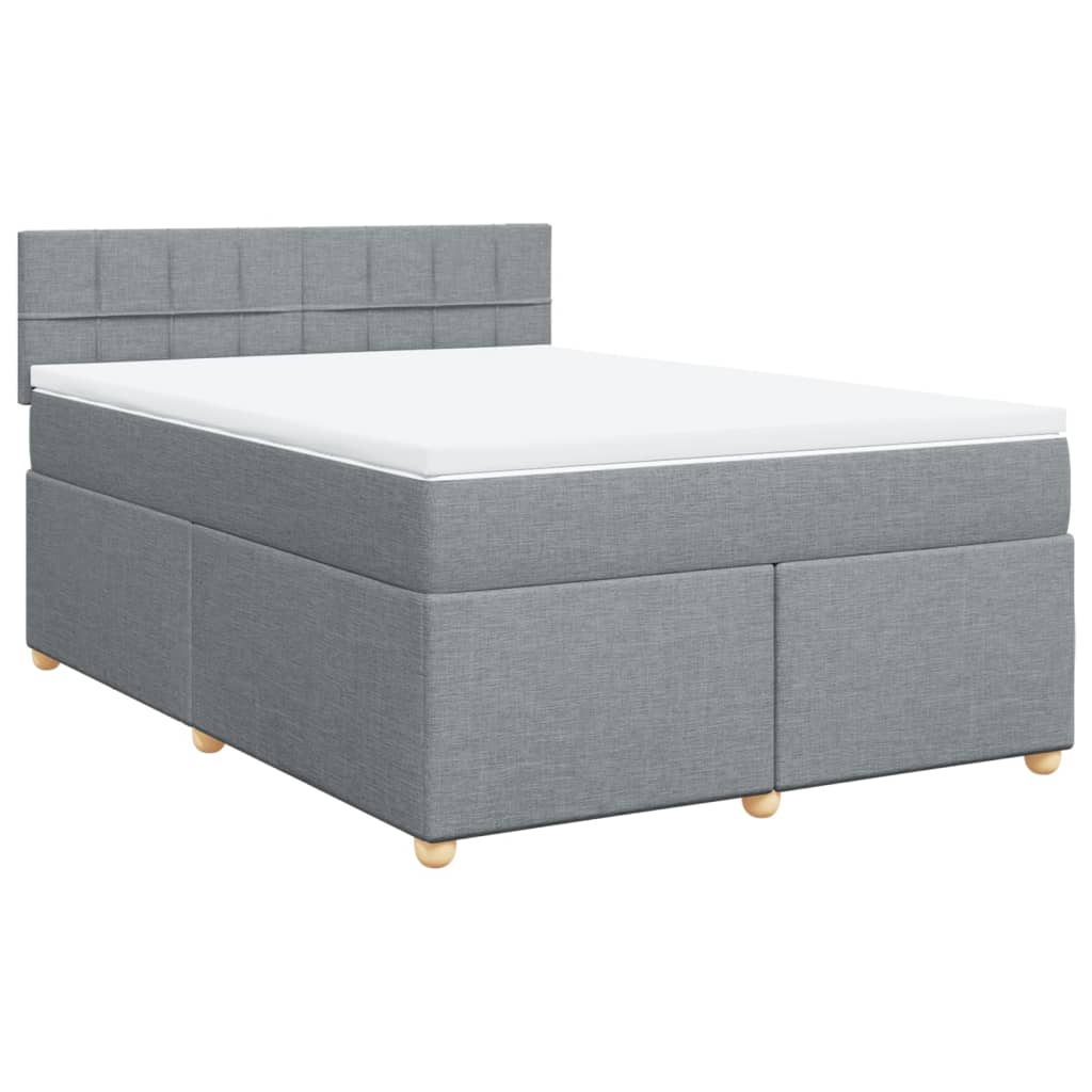Giroletto a Molle con Materasso Grigio Chiaro 140x190cm Tessuto | homemem39