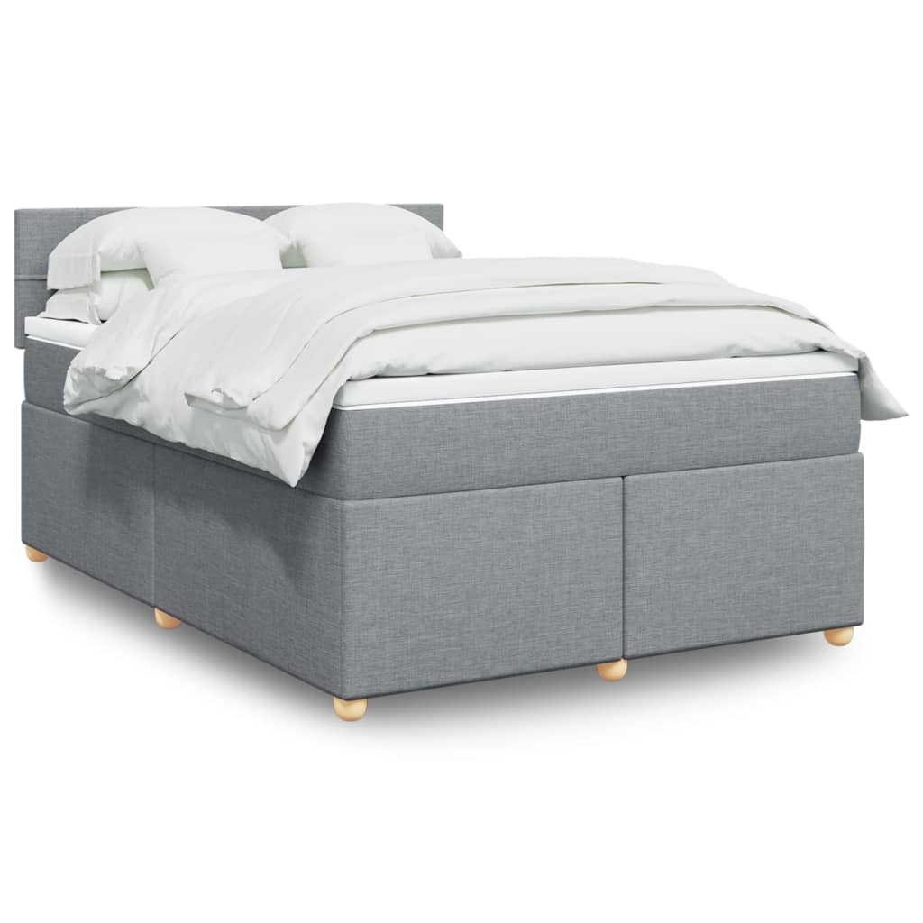 Giroletto a Molle con Materasso Grigio Chiaro 140x190cm Tessuto | homemem39