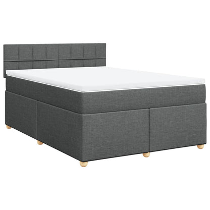 Giroletto a Molle con Materasso Grigio Scuro 140x190 cm Tessuto