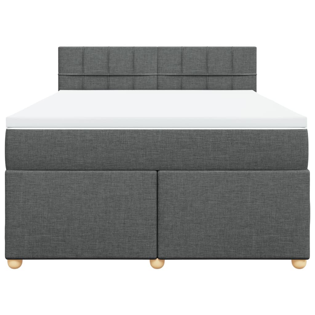 Giroletto a Molle con Materasso Grigio Scuro 140x190 cm Tessuto
