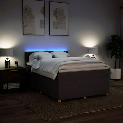 Giroletto a Molle con Materasso Marrone Scuro 140x190cm Tessuto | homemem39
