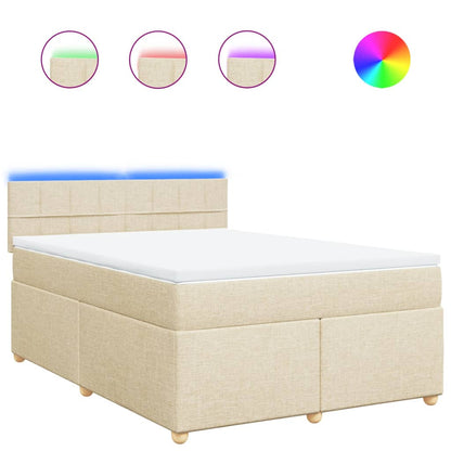 Giroletto a Molle con Materasso Crema 140x19 cm in Tessuto | homemem39