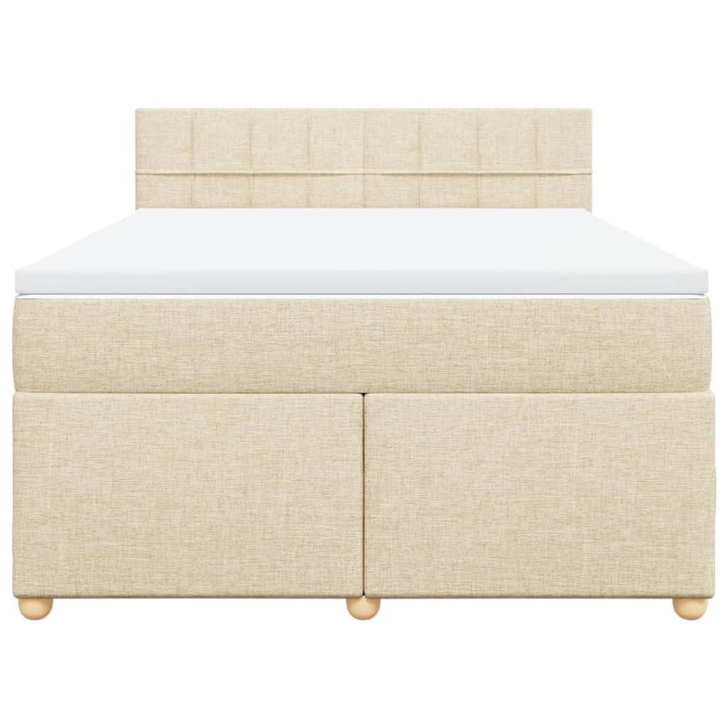 Giroletto a Molle con Materasso Crema 140x19 cm in Tessuto | homemem39