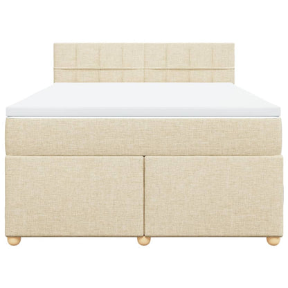 Giroletto a Molle con Materasso Crema 140x19 cm in Tessuto | homemem39