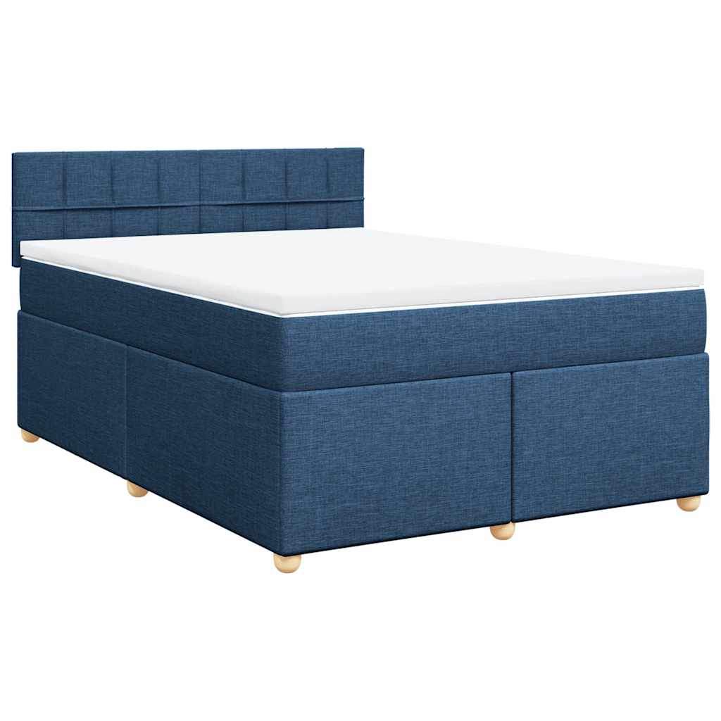 Giroletto a Molle con Materasso Blu 140x190 cm in Tessuto
