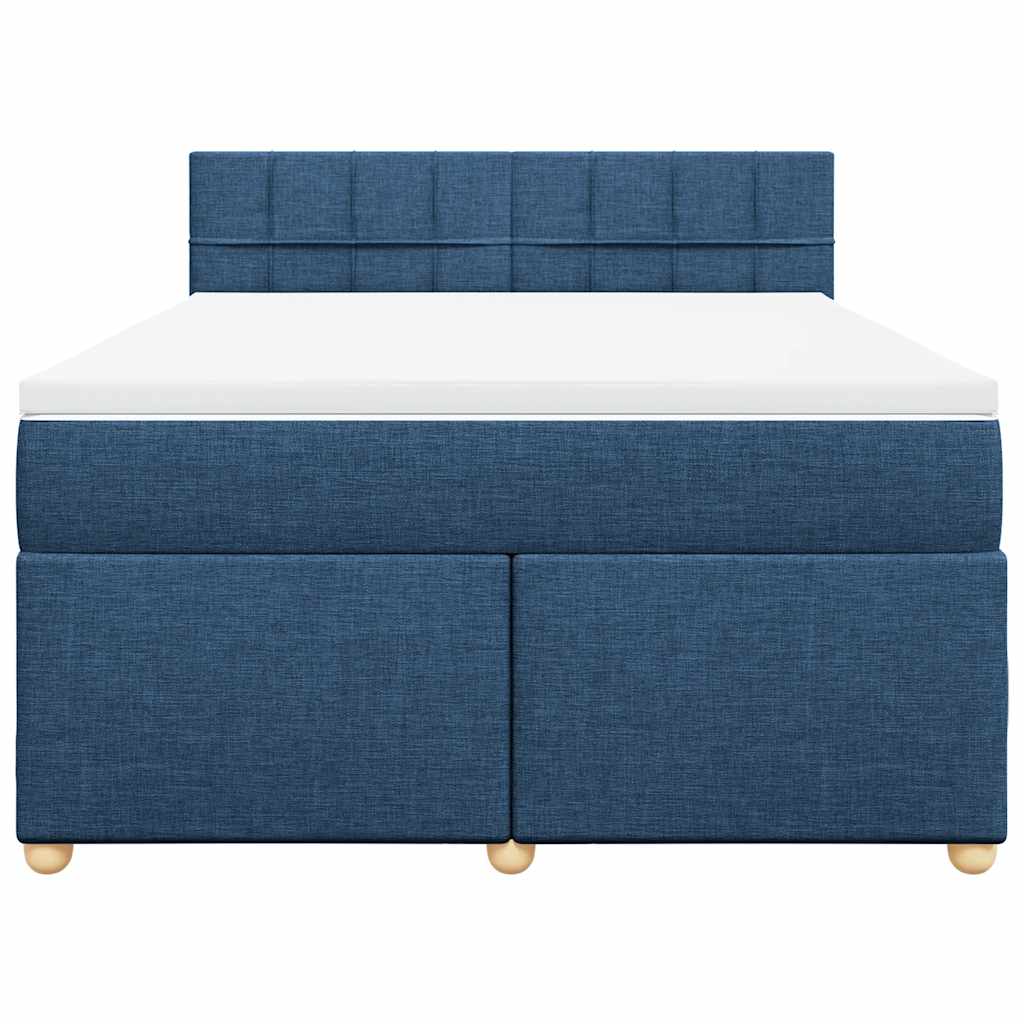 Giroletto a Molle con Materasso Blu 140x190 cm in Tessuto
