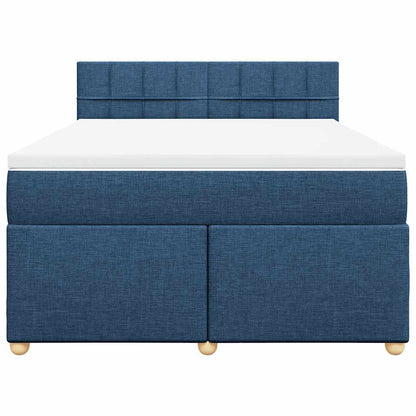Giroletto a Molle con Materasso Blu 140x190 cm in Tessuto