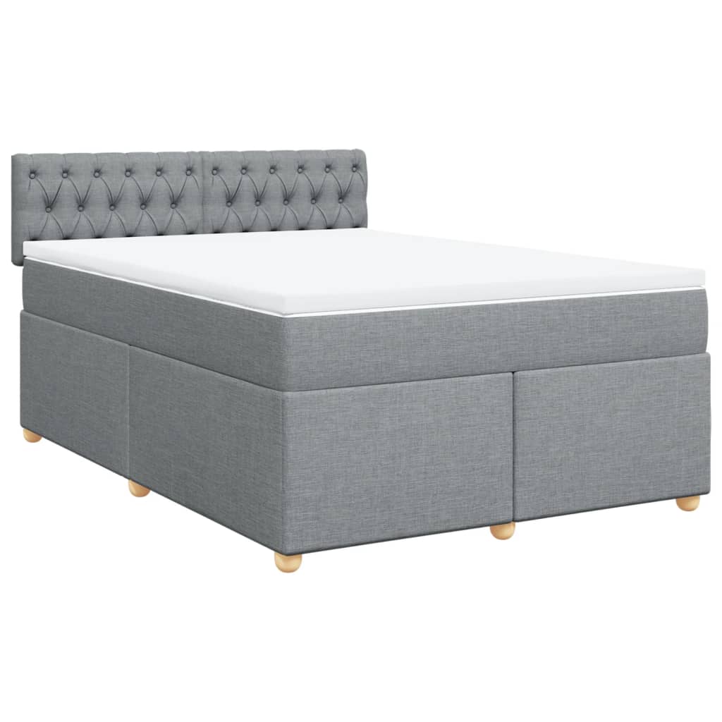 Giroletto a Molle con Materasso Grigio Chiaro 140x190cm Tessuto | homemem39
