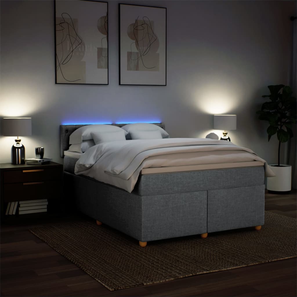 Giroletto a Molle con Materasso Grigio Chiaro 140x190cm Tessuto | homemem39
