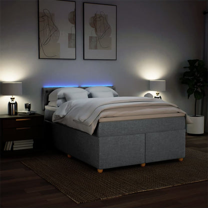 Giroletto a Molle con Materasso Grigio Chiaro 140x190cm Tessuto | homemem39