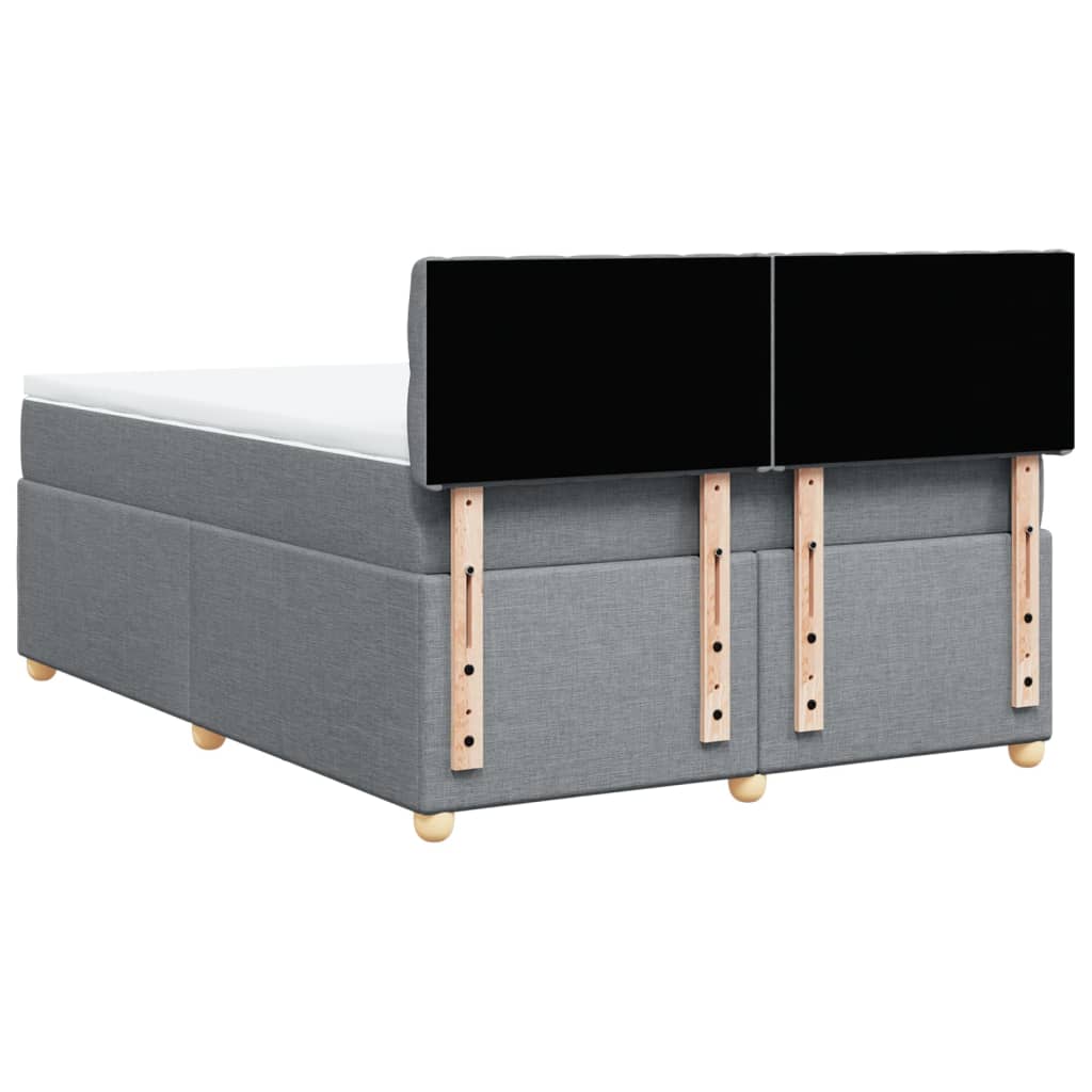 Giroletto a Molle con Materasso Grigio Chiaro 140x190cm Tessuto | homemem39
