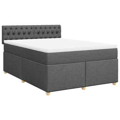 Giroletto a Molle con Materasso Grigio Scuro 140x190 cm Tessuto