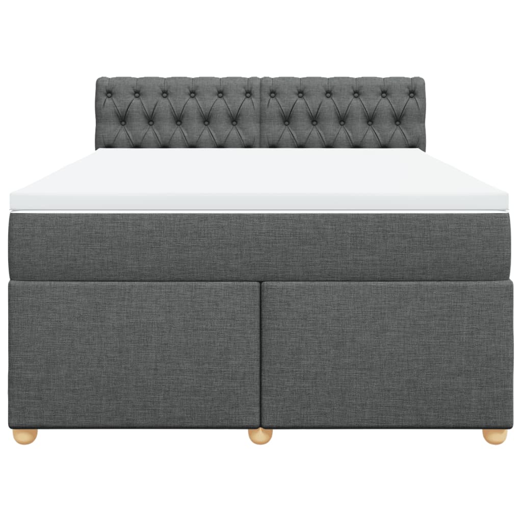 Giroletto a Molle con Materasso Grigio Scuro 140x190 cm Tessuto