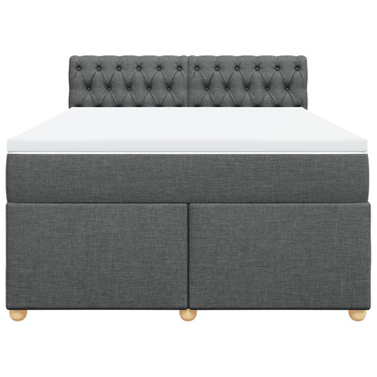 Giroletto a Molle con Materasso Grigio Scuro 140x190 cm Tessuto