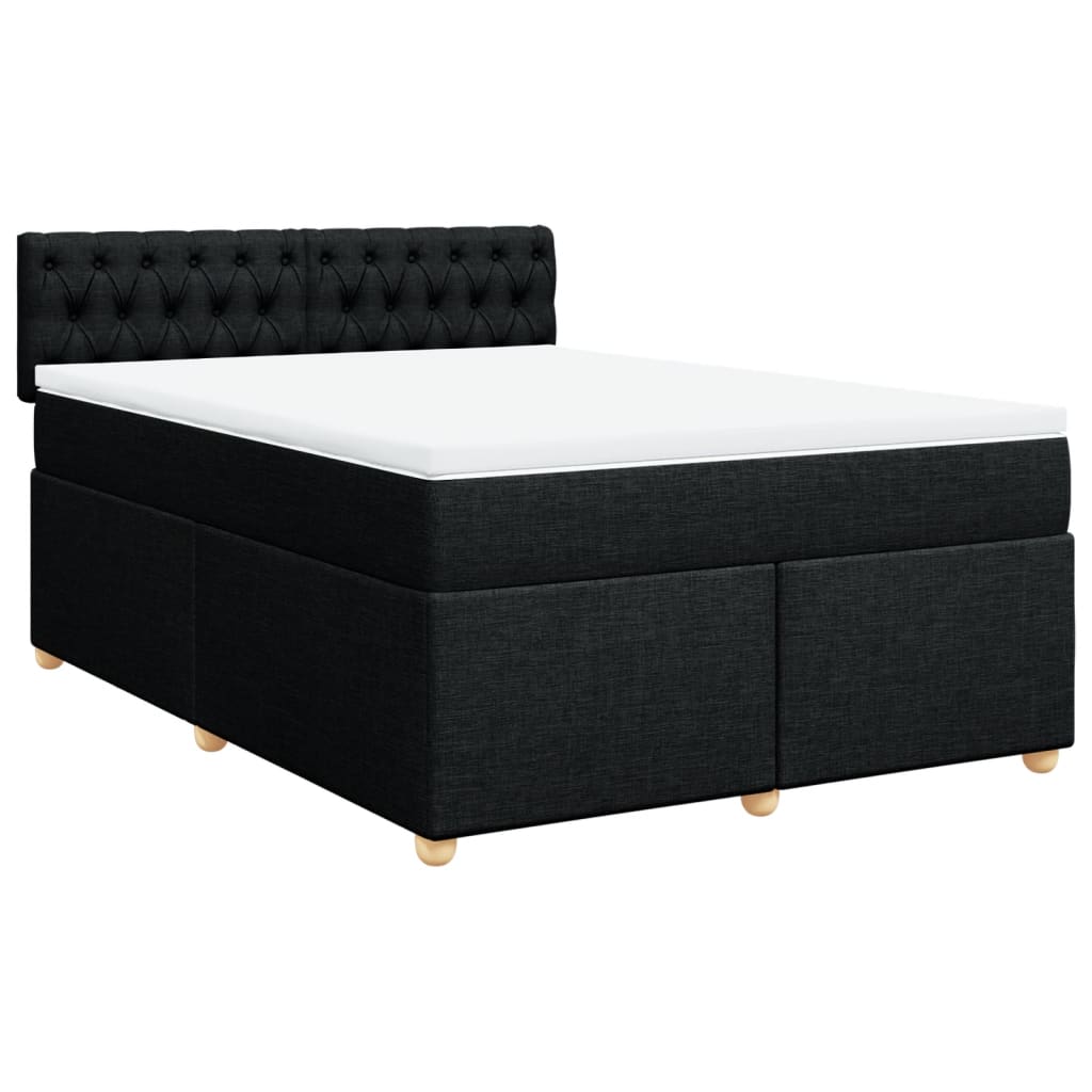 Giroletto a Molle con Materasso Nero 140x190 cm in Tessuto | homemem39