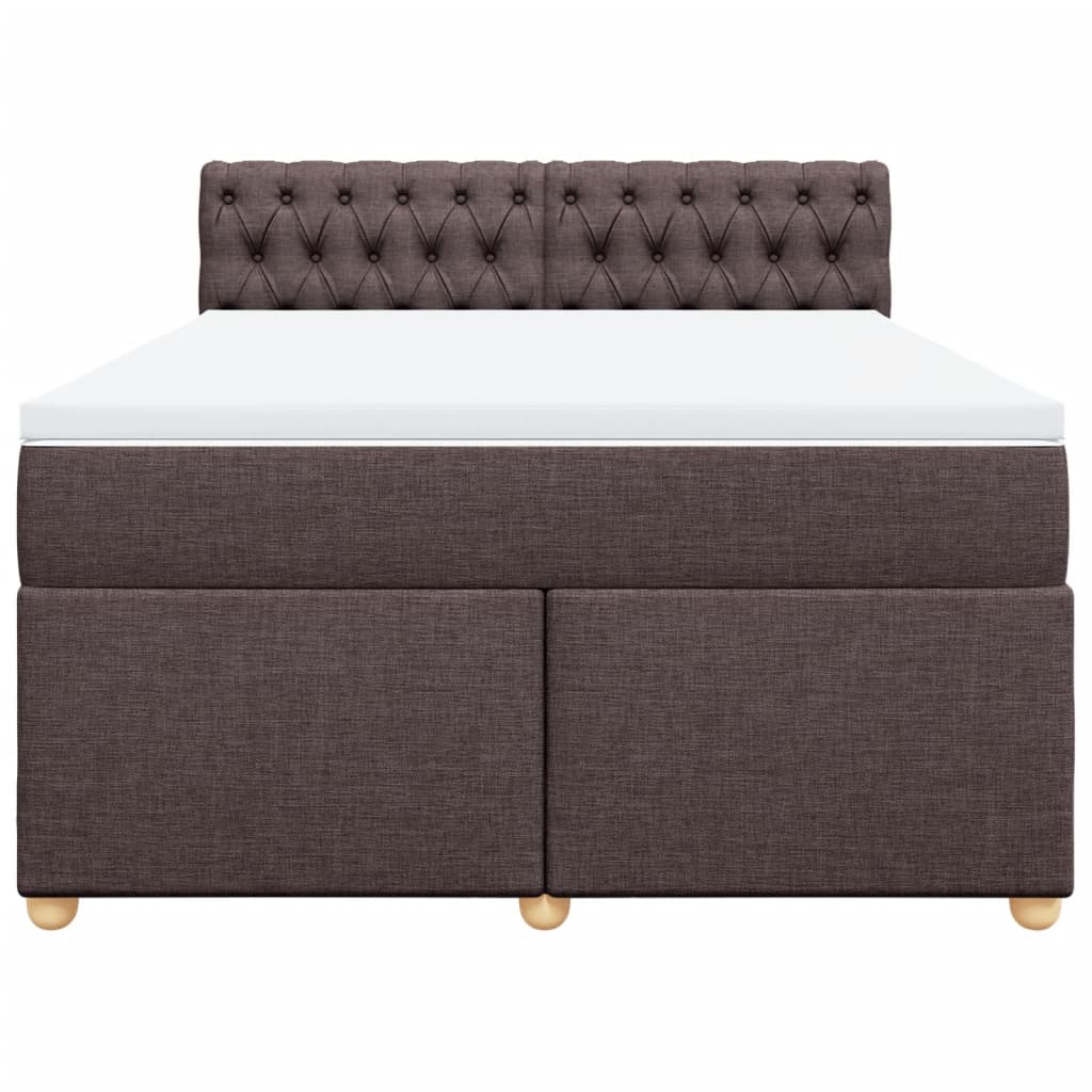 Giroletto a Molle con Materasso Marrone Scuro 140x190cm Tessuto | homemem39