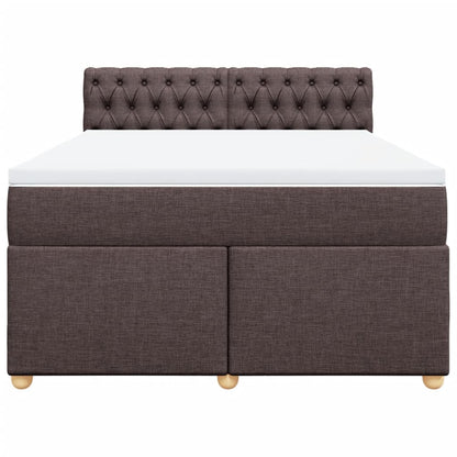 Giroletto a Molle con Materasso Marrone Scuro 140x190cm Tessuto | homemem39
