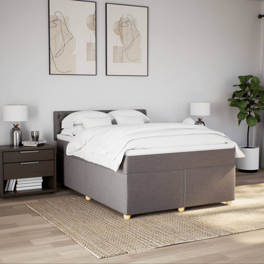 Giroletto a Molle con Materasso Tortora 140x190 cm in Tessuto