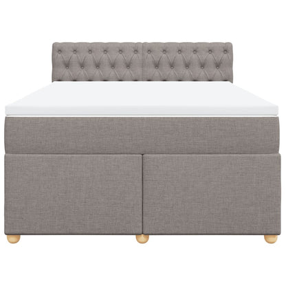 Giroletto a Molle con Materasso Tortora 140x190 cm in Tessuto