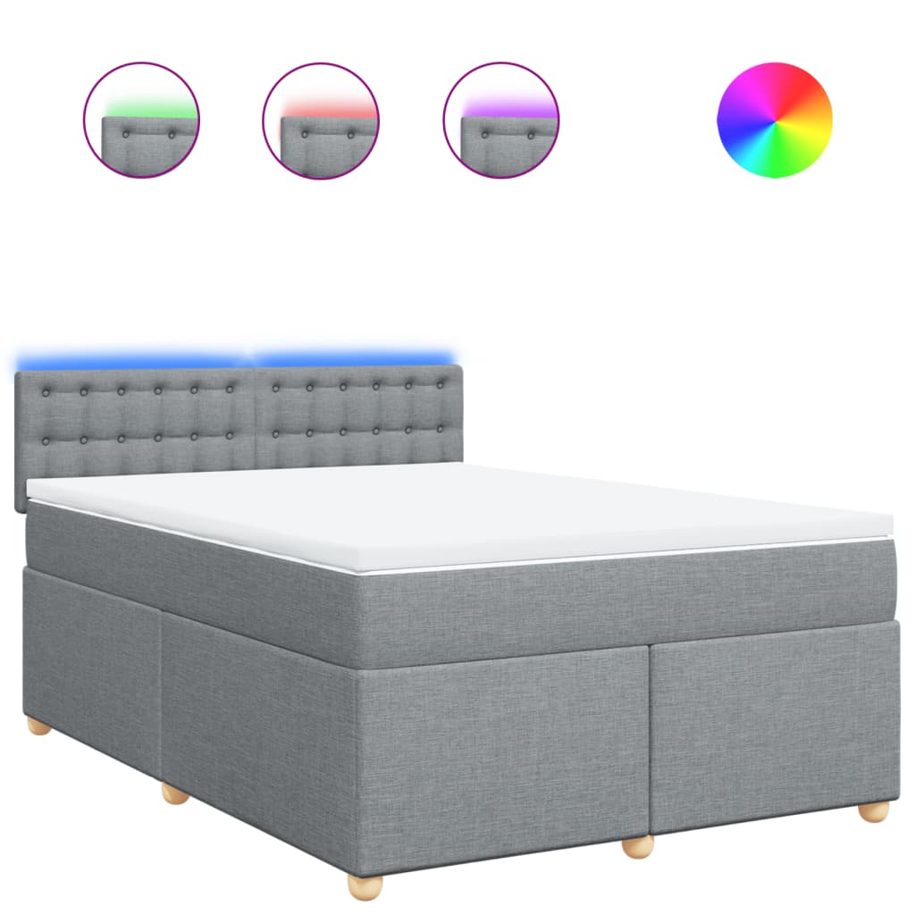 Giroletto a Molle con Materasso Grigio Chiaro 140x190cm Tessuto | homemem39